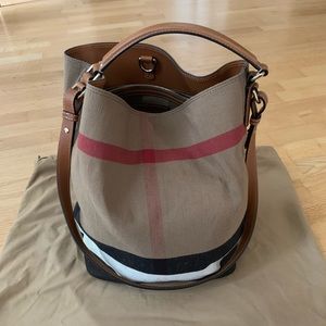 Burberry large canvas bucket bag